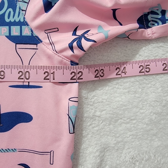 Puma Arnold Palmer Golf Polo Pink Blue Retro Arnies Beach Tropical Size M - Picture 11 of 12